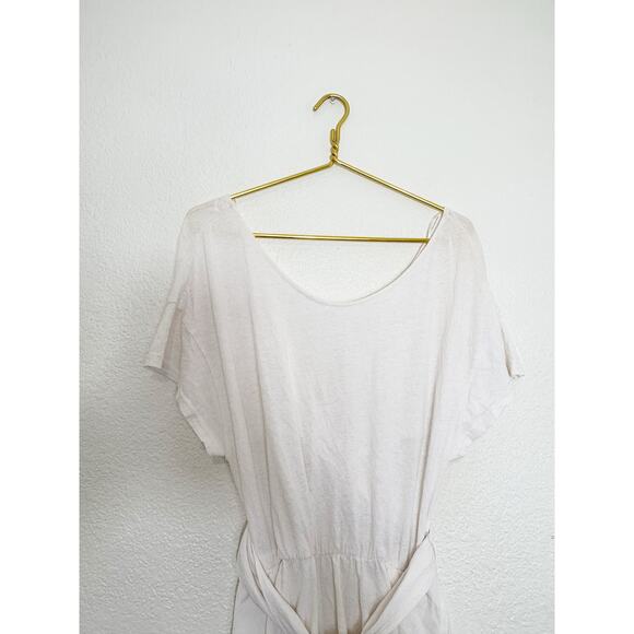 Free People Easy Street Wrap Romper Sz Medium Cream Lightweight Boho Loungewear - Picture 4 of 11